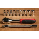 RS PRO 55-Piece 1/4 in Hexagon Socket Set Chrome Finish Alloy Steel 817-9236