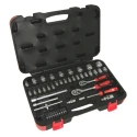 RS PRO 46-Piece 1/4 in, 3/8 in Hexagon Chrome Vanadium Steel Socket Set 817-9242