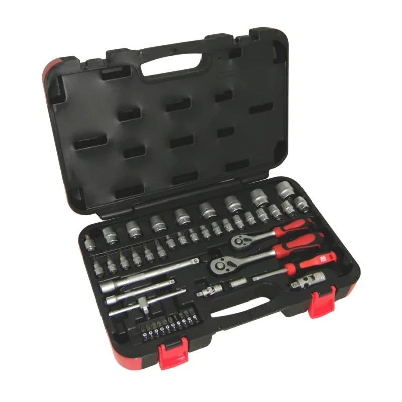 RS PRO 46-Piece 1/4 in, 3/8 in Hexagon Chrome Vanadium Steel Socket Set 817-9242