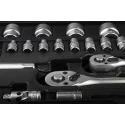 RS PRO 46-Piece 1/4 in, 3/8 in Hexagon Chrome Vanadium Steel Socket Set 817-9242