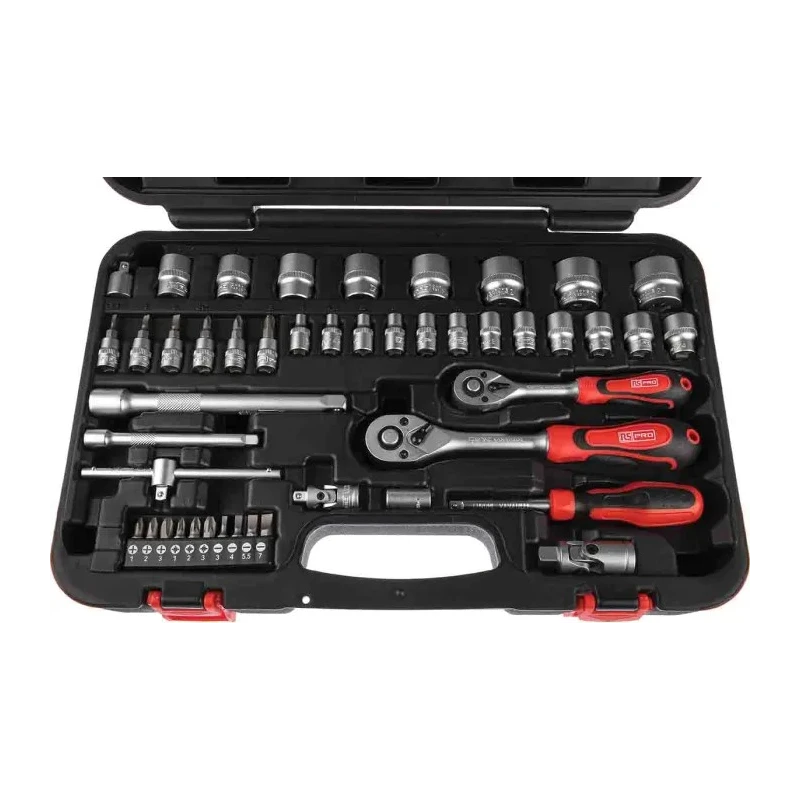 RS PRO 46-Piece 1/4 in, 3/8 in Hexagon Chrome Vanadium Steel Socket Set 817-9242