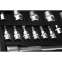 RS PRO 46-Piece 1/4 in, 3/8 in Hexagon Chrome Vanadium Steel Socket Set 817-9242