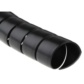 HellermannTyton Spiral Cable Wrap Black Polypropylene 1m Length 30-34 mm Diameter 2mm Wall Thickness 162-20300 SPF30-PP-BK