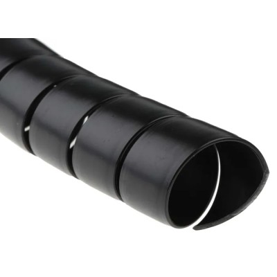 HellermannTyton Spiral Cable Wrap Black Polypropylene 1m Length 30-34 mm Diameter 2mm Wall Thickness 162-20300 SPF30-PP-BK