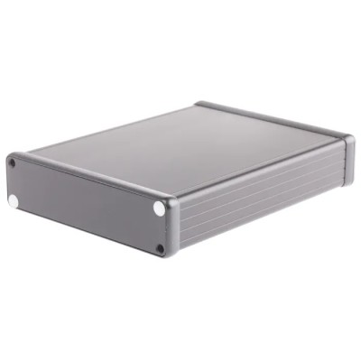 Hammond 1455 Series Aluminium Enclosure Black Lid IP54 31mm x 160mm x 125mm 1455P1601BK