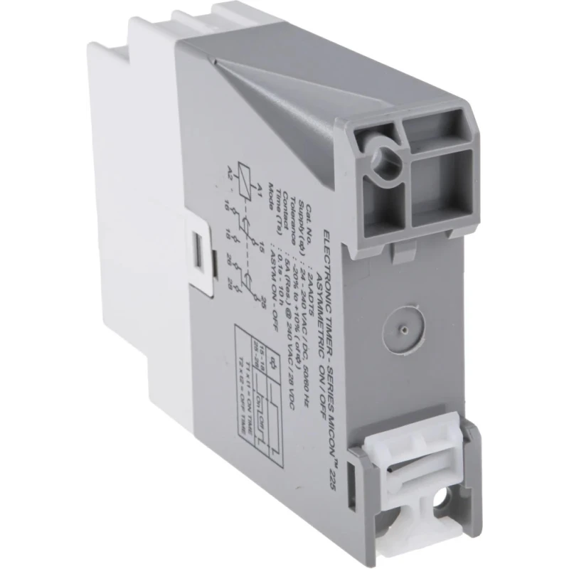 GIC 2AAD Series DIN Rail Timer Relay Multipurpose 2-Contact DPDT 240 V dc 24V ac 240 V ac 0.1 s to 10 h 2AADT5