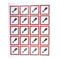 RS PRO Black, White, Red Gloss Polymeric Vinyl Safety Label Flammable Text 40 mm x 40 mm 818-7723
