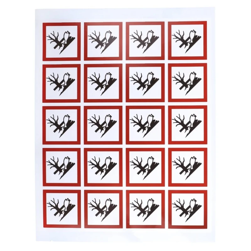 RS PRO White, Black, Red Gloss Polymeric Vinyl Safety Label Flammable Text 40 mm x 40 mm 818-7726