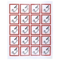 RS PRO White, Red, Black Gloss Polymeric Vinyl Safety Label Flammable 40 mm x 40 mm 818-7739