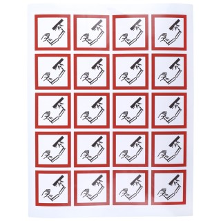 RS PRO White, Red, Black Gloss Polymeric Vinyl Safety Label Flammable 40 mm x 40 mm 818-7739