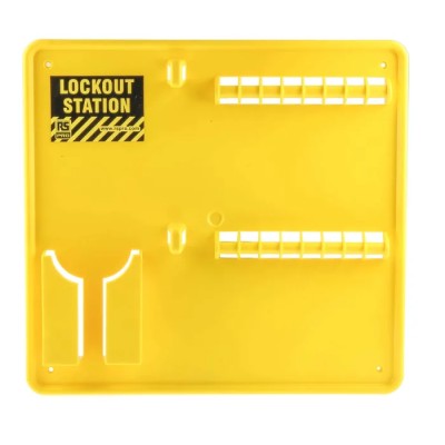 RS PRO 16 Padlock Lockout Station Yellow Polyvinyl Chloride 343mm x 40mm x 40mm 818-8041