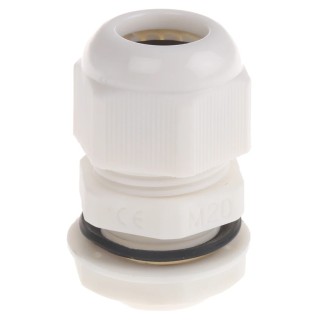 HellermannTyton NGM Series White Polyamide 66 Cable Gland, M20 Thread, 10 mm Min. Cable Diameter, 14 mm Max. Cable NGM20-WHT