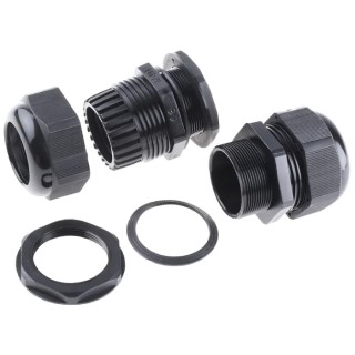HellermannTyton NGM Series Black Polyamide 66 Cable Gland M40 Thread 22 mm Min. 32 mm Max. IP68 NGM40-BLK
