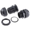 HellermannTyton NGM Series Black Polyamide 66 Cable Gland M40 Thread 22 mm Min. 32 mm Max. IP68 NGM40-BLK