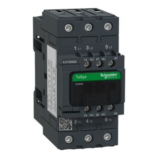 Schneider Electric LC1D Contactor 3-Pole 50A 22kW 120V AC Coil 3 NO 600V AC LC1D50AG7