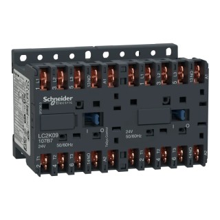 Schneider Electric Reversing Contactor 3-Pole 9A 4kW 24V AC Coil LC2K 