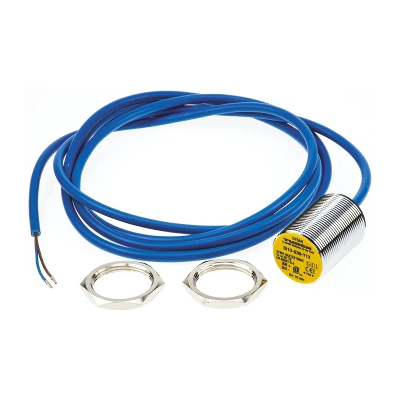 Turck Threaded Barrel Inductive Proximity Sensor M30 x 1.5, Flush Mount, 8.2 V dc, 1.2 mA, 10 mm Detection Range BI10-G30-Y1X