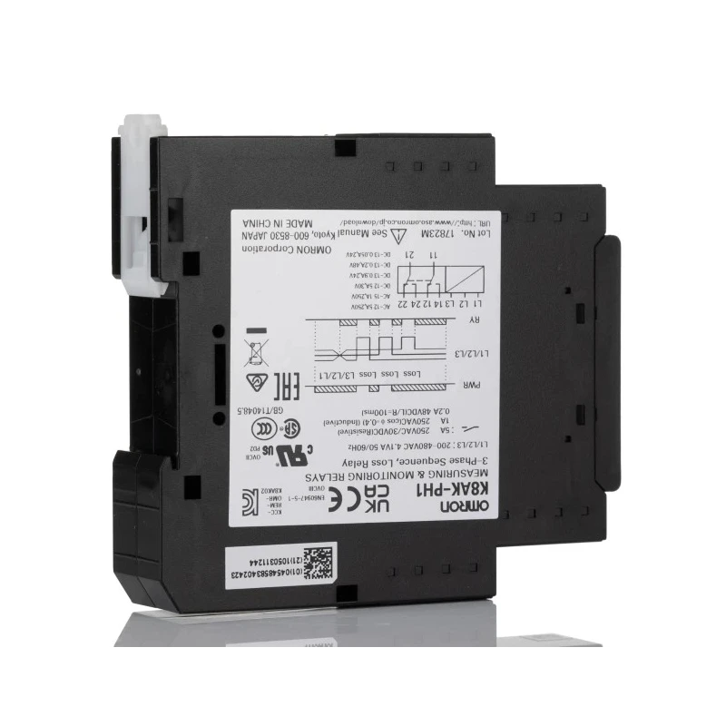Omron 3 Phase Monitoring Relay 200/400 V AC Monitor Range, DPDT Contact, DIN Rail Mount K8AK-PH1