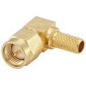 Rosenberger SMA Series Coaxial Connector Cable Male SMA, 50 Ω, Right Angle Body Crimp 32S207-307L5