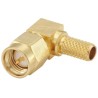 Rosenberger SMA Series Coaxial Connector Cable Male SMA, 50 Ω, Right Angle Body Crimp 32S207-307L5