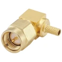 Rosenberger SMA Series Coaxial Connector Cable Male SMA, 50 Ω, Right Angle Body Crimp 32S207-302L5