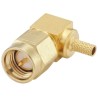 Rosenberger SMA Series Coaxial Connector Cable Male SMA, 50 Ω, Right Angle Body Crimp 32S207-302L5