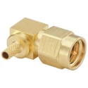 Rosenberger SMA Series Coaxial Connector Cable Male SMA, 50 Ω, Right Angle Body Crimp 32S207-302L5