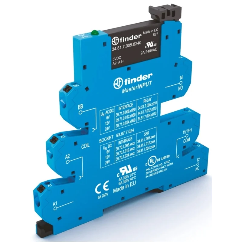 Finder Solid State Interface Relay Screw Terminals 26.4V Control, DIN Rail Through Hole 39.70.7.024.9024