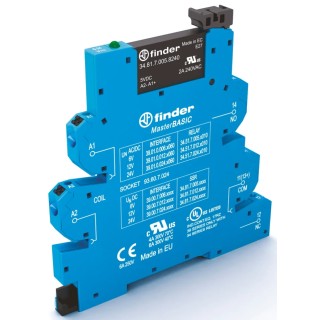 Finder 39 Solid State Interface Relay 6A Load Current 24V Max Load Voltage Control Voltage 13.2V DIN Rail 39.00.7.012.9024