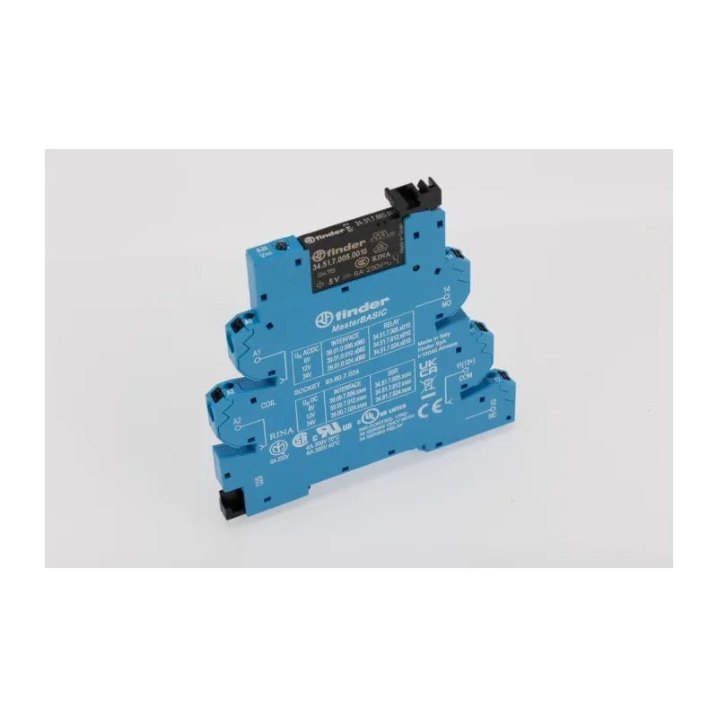 Finder 39 Series Electromechanical Interface Relay, DIN Rail Mount, 6V AC/DC Coil, SPDT Contact, 35mA Coil 39.01.0.006.0060