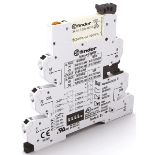 Finder Interface Relay DIN Rail Mount 12V ac/dc Coil SPDT Contact 23mA Coil Current 39.91.0.012.0060