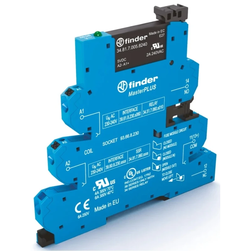 Finder Solid State Interface Relay 400V AC DIN Rail 39.60.7.220.9024