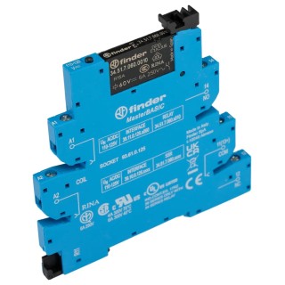 Finder 39 Series Interface Relay DIN Rail Mounted 110V AC/DC Coil 6A SPDT Contact 5.6mA Coil Current 39.11.0.125.0060