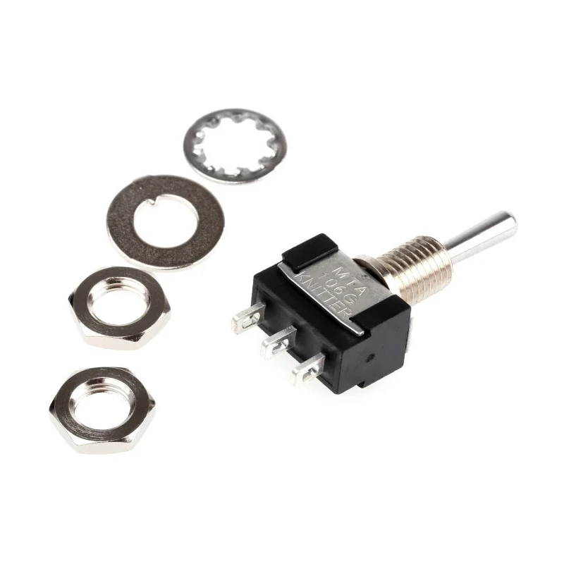 KNITTER-SWITCH Panel Mount Toggle Switch On-Off-On SPDT 4A 250V AC Solder Terminal MTA 106 G