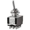 KNITTER-SWITCH Panel Mount Toggle Switch On-Off-On 4PDT 4A Solder Terminal Chrome Actuator 250 V ac MTA 406 S