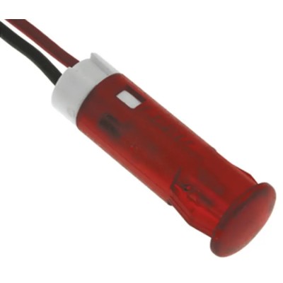 APEM Red Panel Mount Indicator 12V DC 20mA Lead Wire Termination QS63KKR12