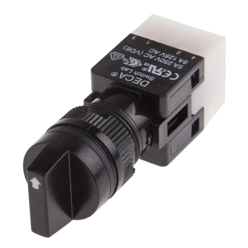RS PRO Rotary Selector Switch 3 Positions 1 NO/1 NC Contact Configuration IP65 Rated 820-0463