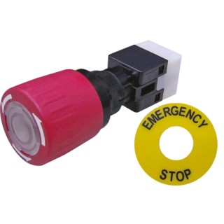 RS PRO Illuminated Emergency Stop Push Button, Panel Mount, DPDT, IP65, 5A 250V ac, 16mm Cutout 820-0466