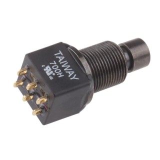 RS PRO Push Button Switch, Latching, PCB Mount, DPDT, Black LED, IP67, 28 V dc 125 V ac 820-0491