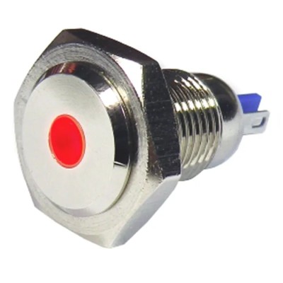 RS PRO Red Panel Mount Indicator 24V 15mA Lead Wire Termination IP67 Prominent Bezel 820-0586