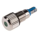 RS PRO Green Panel Mount Indicator 24V, 15mA, Lead Wire Termination, IP67, Prominent Bezel 820-0564