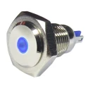 RS PRO Blue Panel Mount Indicator with Lead Wire Termination, 24V, 15mA, IP67, Nickel Plated Brass, 28.5mm Length 820-0589