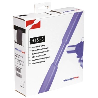 HellermannTyton Heat Shrink Tubing Black 19.1 mm Sleeve Diameter x 4m Length 3:1 Shrink Ratio 308-31800 HIS-3-18/6-PO-X-BK