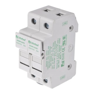 Littelfuse 30A Rail Mount Fuse Holder for 10 x 38 mm, 2P-Pole, 1kV LPHV0002Z