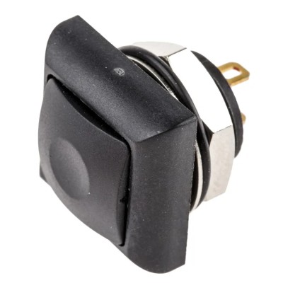 RS PRO Push Button Switch Momentary PCB Mount SPST Black LED IP67 50V dc 32V ac 8207574P