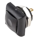 RS PRO Momentary Push Button Switch PCB Mount 13.6 mm Cutout SPST Black LED IP67 50V DC 32V AC 820-7574