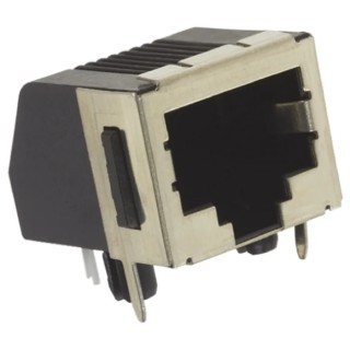 TE Connectivity Cat3 Shielded Right Angle Female RJ45 Connector PCB Mount, 1 Port 8 Way RJ45