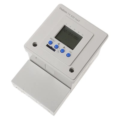 Theben Digital TOP2 Time Switch 230V AC, 1 Channel, 84 Memory Spaces, 1000h Battery Life TOP2