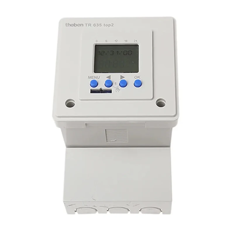 Theben Digital TOP2 Time Switch 230V AC, 1 Channel, 84 Memory Spaces, 1000h Battery Life TOP2