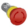 ABB Emergency Stop Push Button Panel Mount, 22.5mm Cutout, Twist Release, 2 NC, IP66/IP67/IP69K CE4T-10R-02